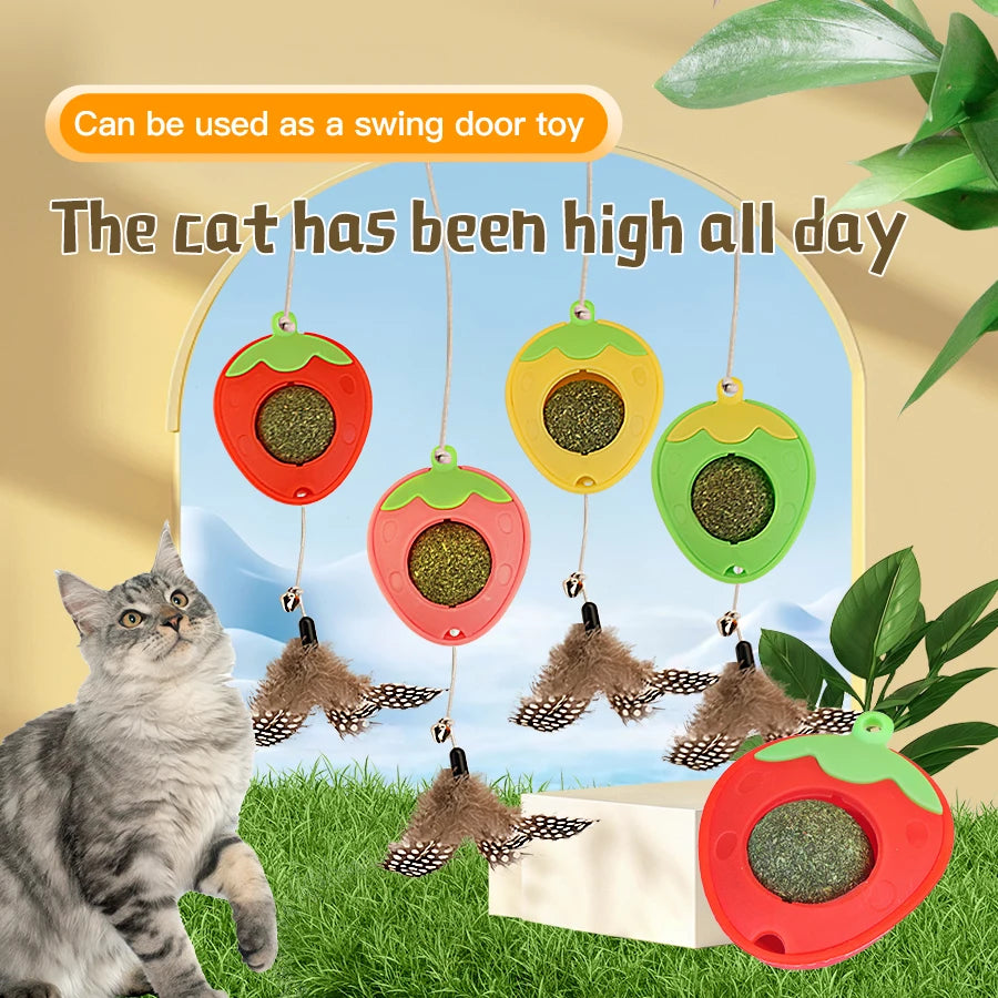 Natural Catnip Balls, delight your cat with healthy kittenteething chew toys, interactive cat teeth cleaning toys