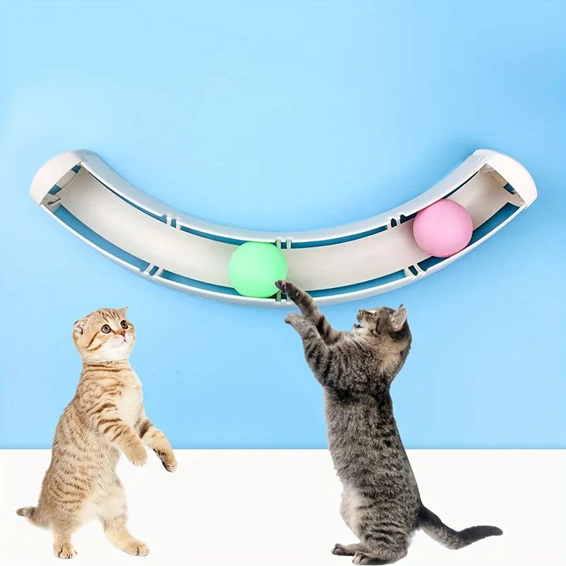 Multifunctional Cat Colorful Track Toy With Balls Stable Interactive Toy Bite Resistant Fun Games For Pets Cats Home Cattery
