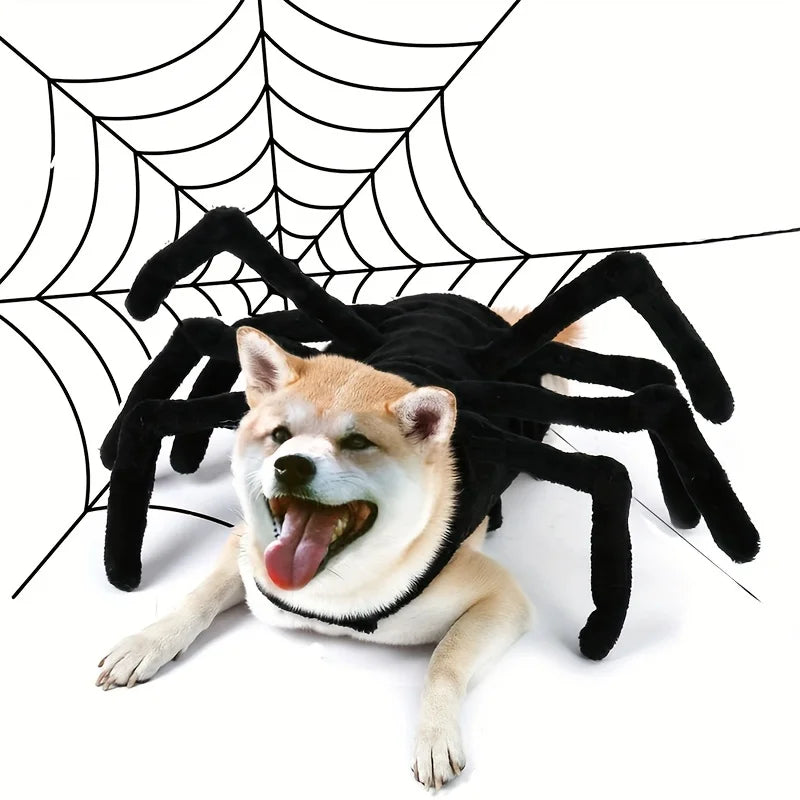Pet Halloween Funny Spider Chest Back Creative Dog Spider CostumePet Halloween Cosplay Dress Up Costume Accessories