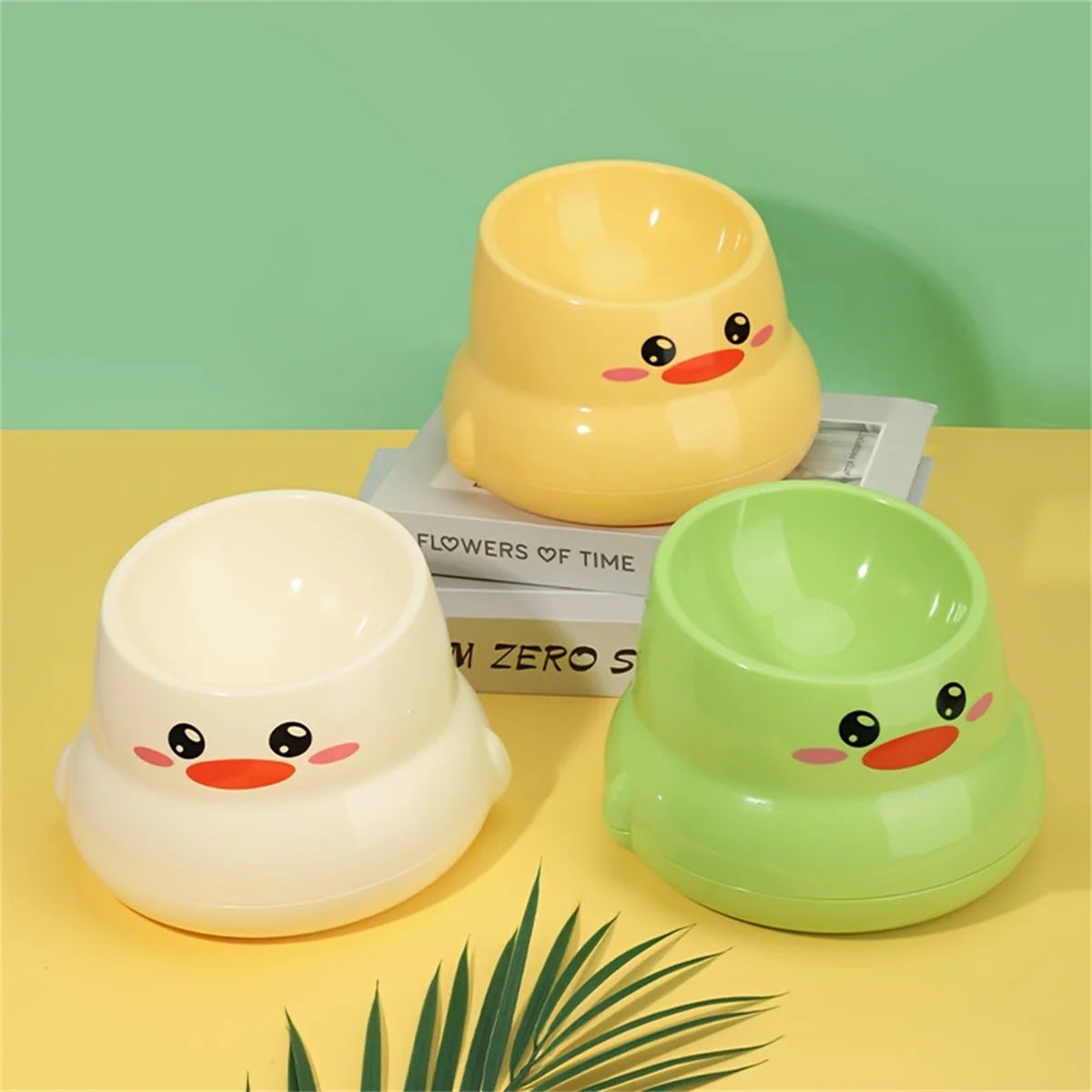 New tilted chicken style cute neck protection cat bowl anti knock cat bowl dog bowl pet supplies