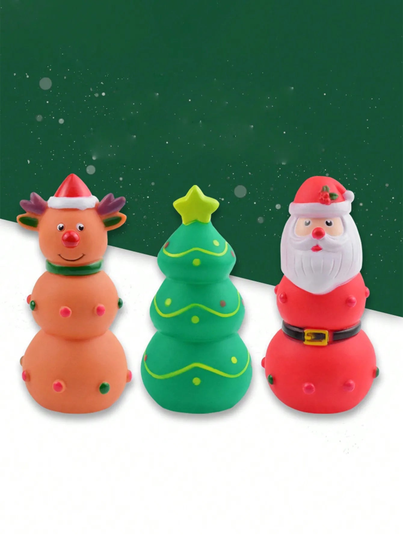 Christmas Design Durable Dog Chew Toys, Tough Squeaky Dog Grinding Teeth Toys