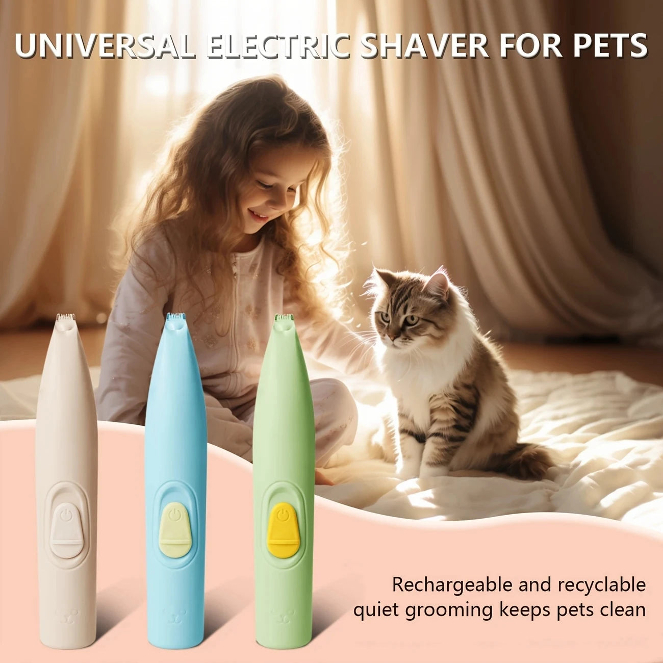 Low-Noise Pet Nail Grinder w/ 2-Speed & LED Light | Safe Pain-Free Claw Trimming for Dogs/ Cats/ Small Pets