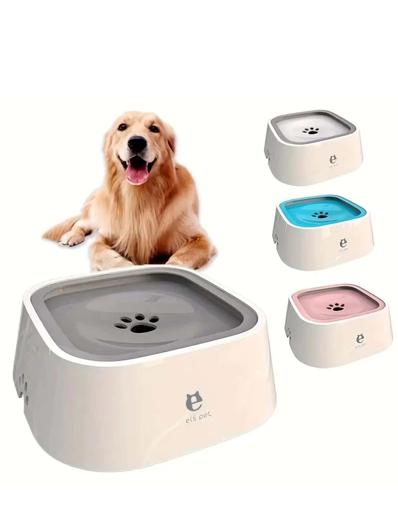 1.5L Dog Drinking Water Bowls Floating Non-Wetting Mouth Cat Slow Anti-Overflow Water Feeding Dispenser Large Capacity
