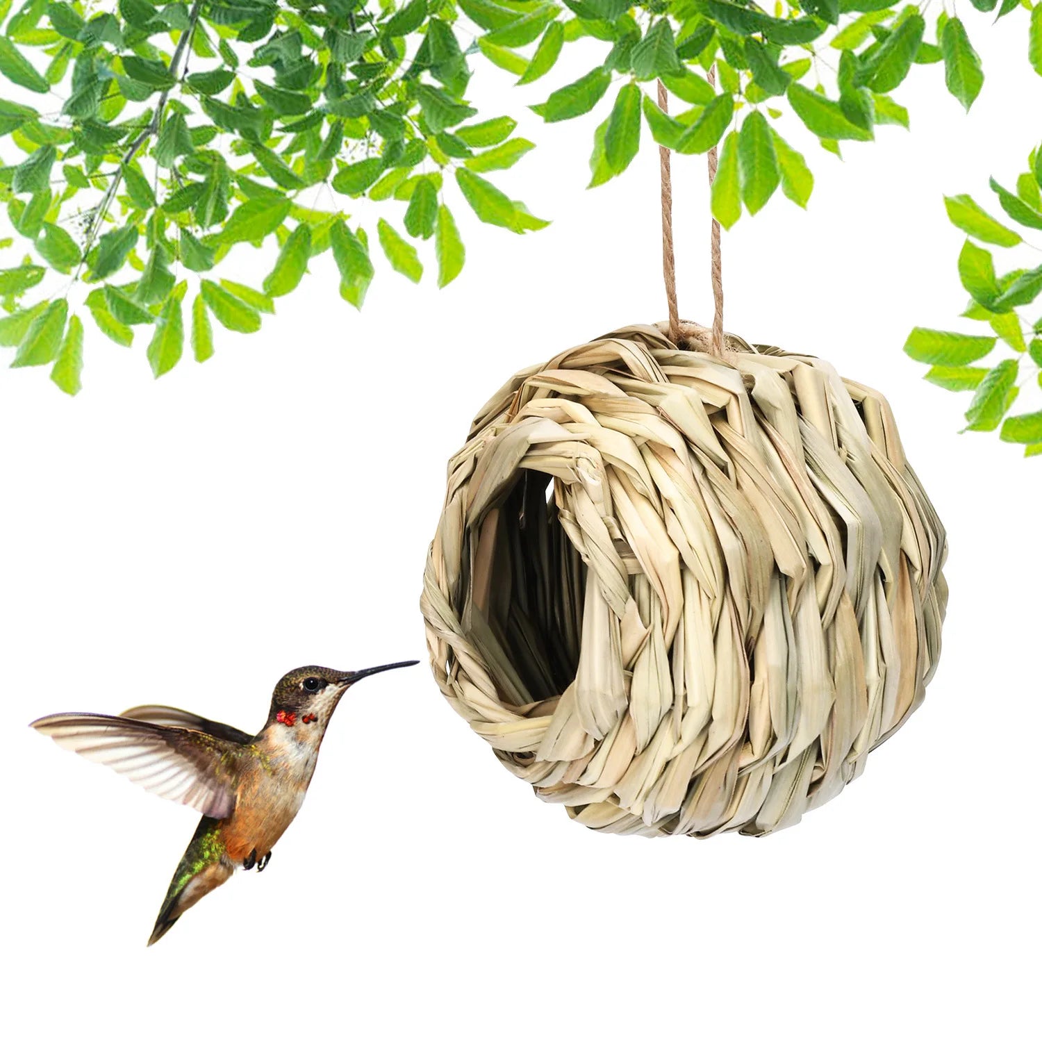 1PCS Hand Woven Hummingbird Nest House - Perfect For Outdoor Garden And Yard, Ball Shape Design For Comfortable Nesting